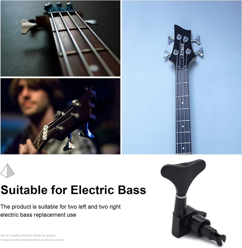 MAXCHEER Guitar Bass Tuners Bass Guitar Tuning Keys,Ratio Headstock Sealed Machine Head Replacement for Electric Jazz Bass or Precision Instruments - Image 4